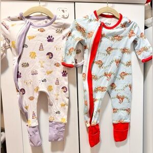 Nola Tawk Pajama bundle 0-3 Months Adorable Kids One Pieces Set - Purple and Red